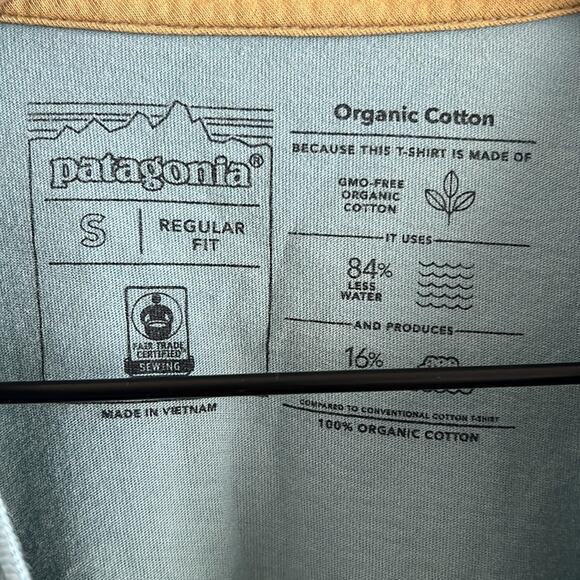Patagonia 100% Organic Cotton Blue Graphic Tee T-Shirt Regular Fit Small - Picture 4 of 5